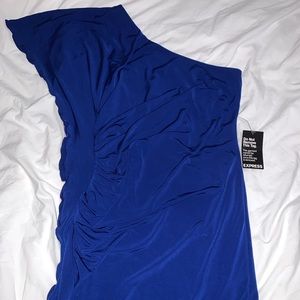 One shoulder Royal blue express dress